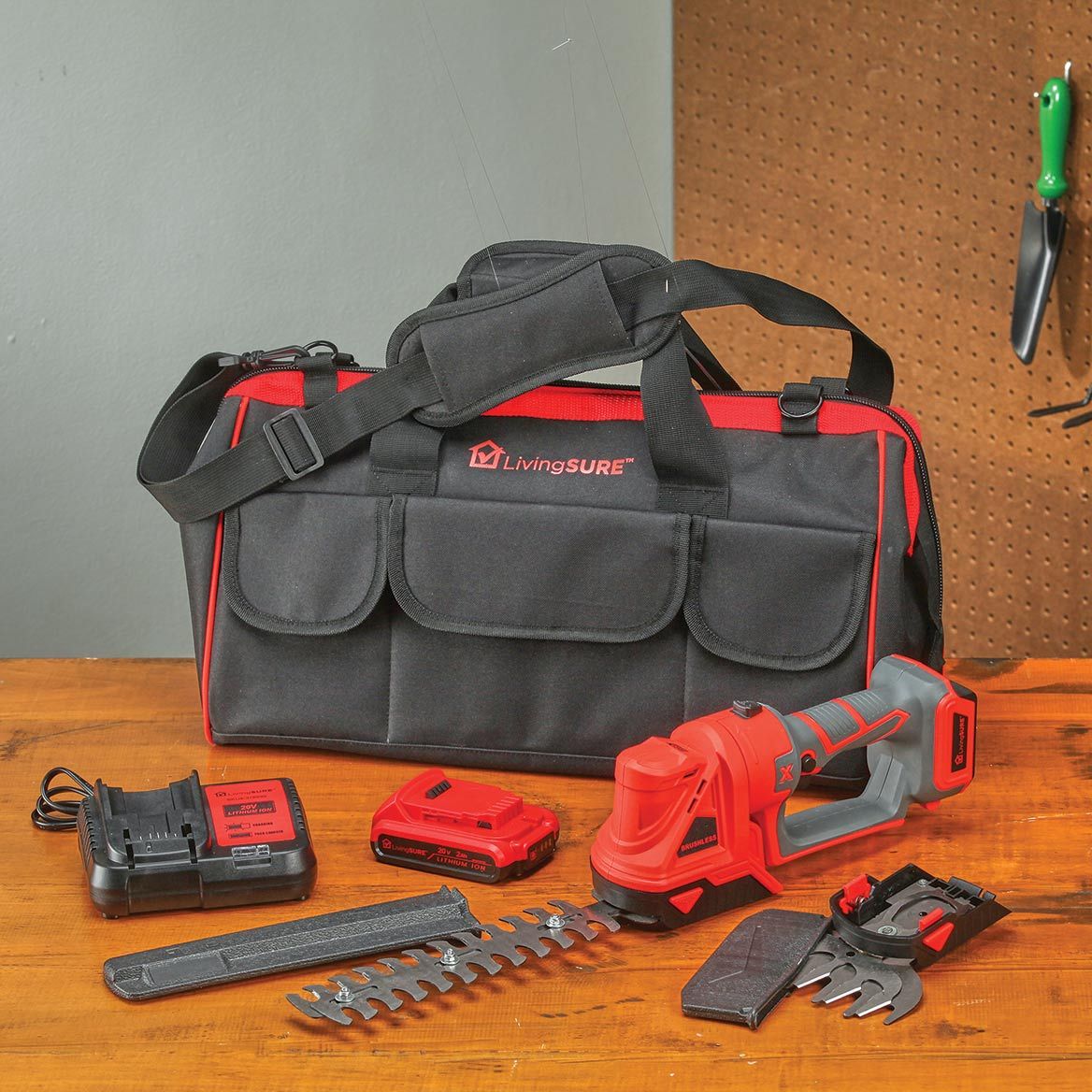 Mini Hedge Trimmer, Battery, Charger and Bag Set By LivingSURE™ + '-' + 380216