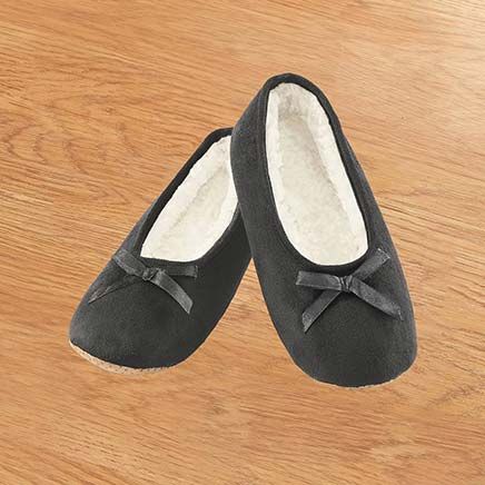 Faux Suede Ballerina Slippers-380221