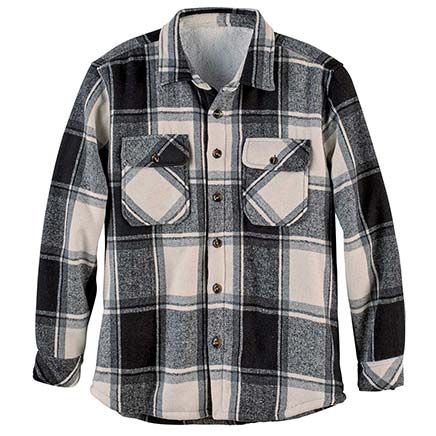 Men's Sherpa Lined Plaid Jacket-380225