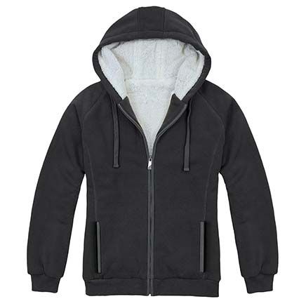 Sherpa Lined Fleece Hoodie-380236
