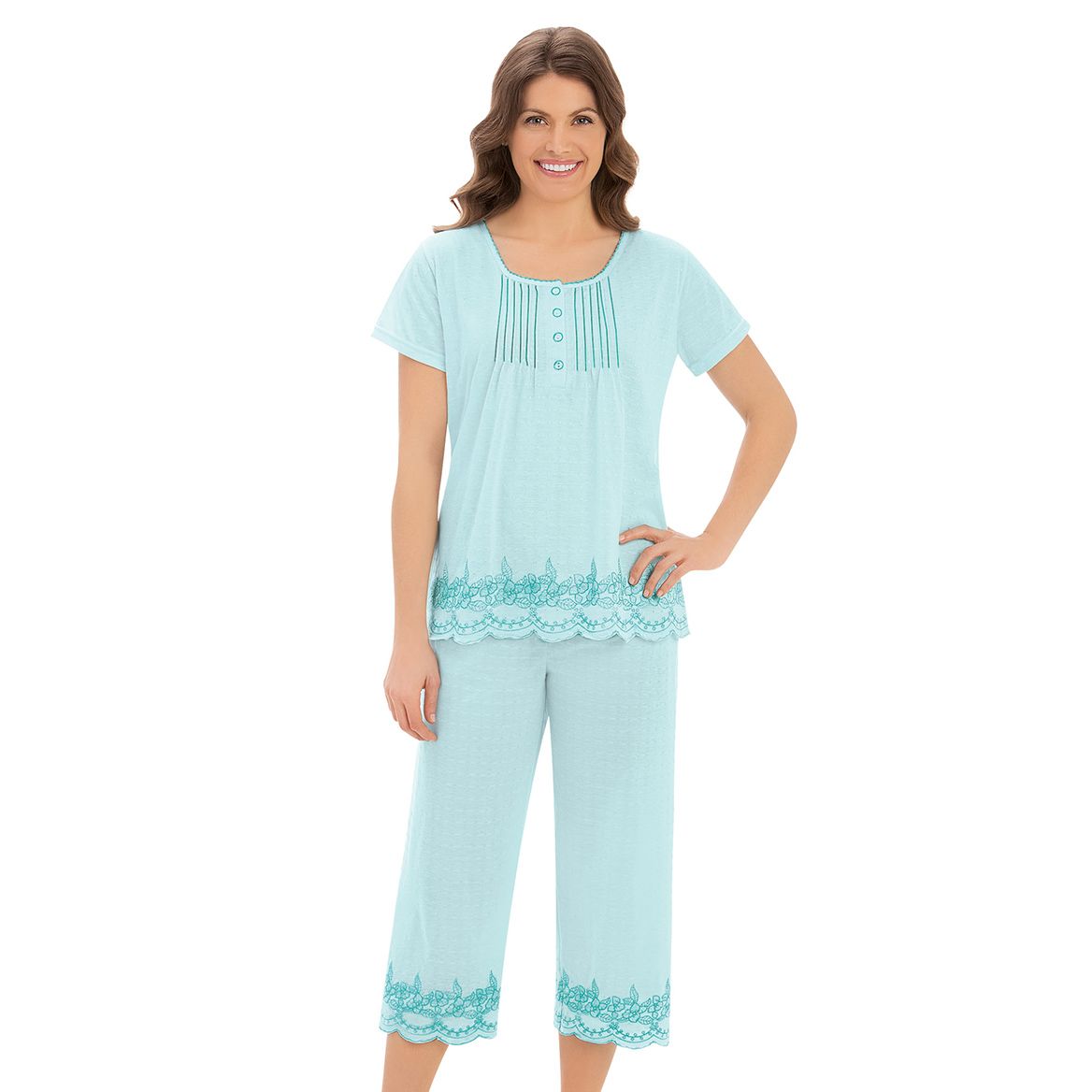 Embroidered Border PJ Set + '-' + 380245