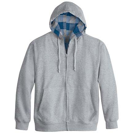 Men's Plaid Lined Knit Hoodie-380252