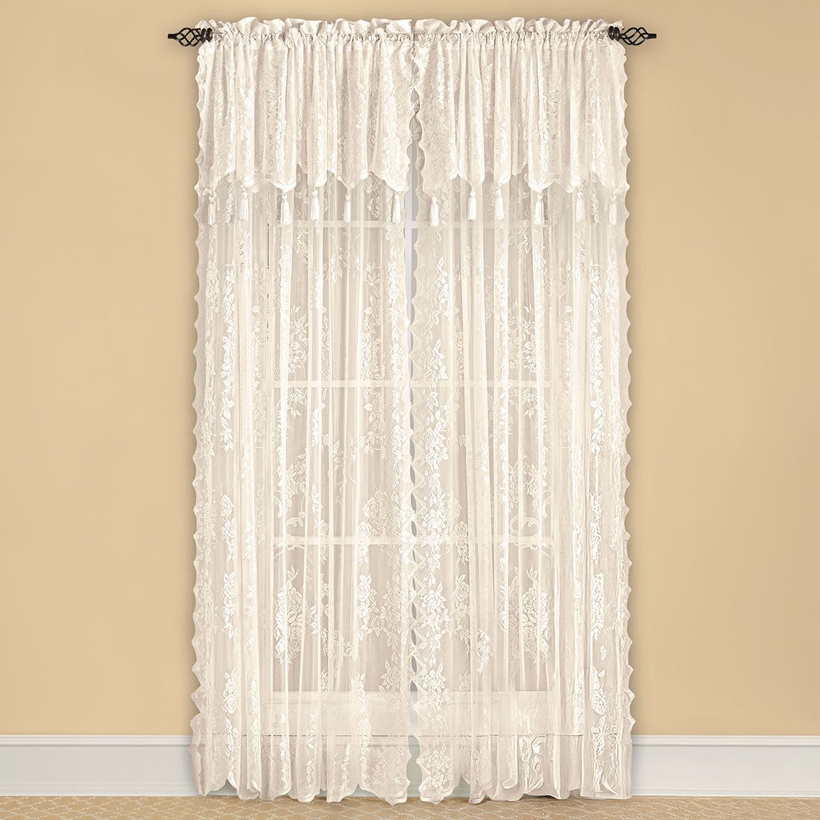 Carly Lace Panel With Valance + '-' + 380269