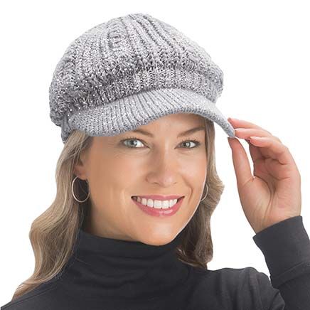 Lurex Cable Knit Hat-380282