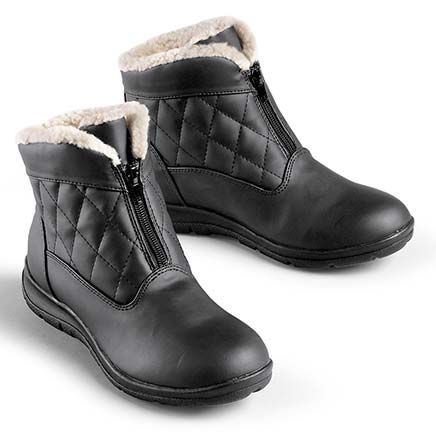 Quilted Zip-Front Boots-380285