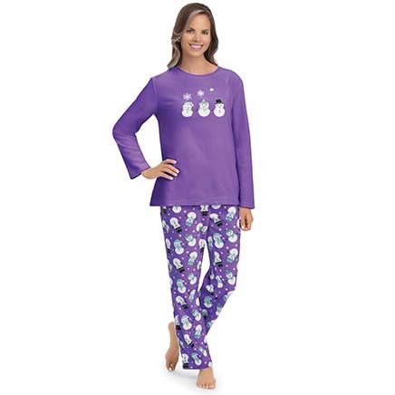 Snowman Trio Fleece Pajama Set-380292