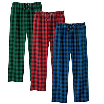 Women's Plaid Pajama Pants, 3 Pairs-380295