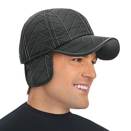 Men's Quilted Cap With Ear Flaps-380308