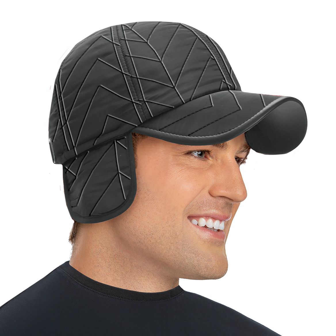 Men's Quilted Cap With Ear Flaps + '-' + 380308
