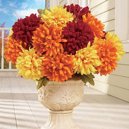 Multi-Color Artificial Mum Bushes, Set of 3-380349