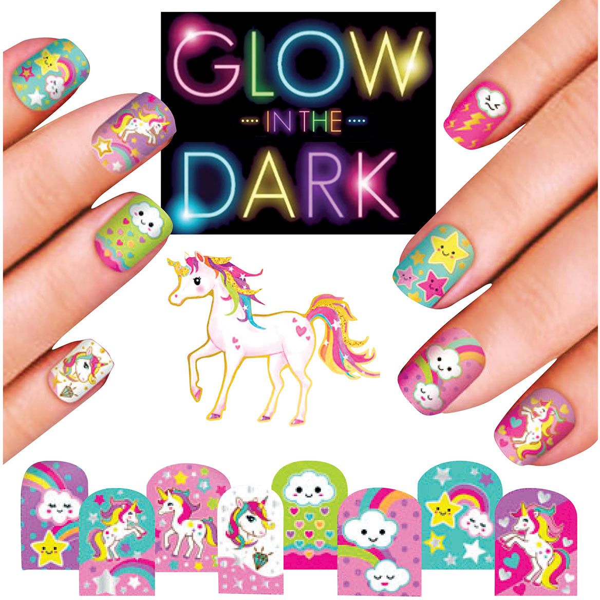 Unicorn Glow-In-The-Dark Nail Kit + '-' + 380366