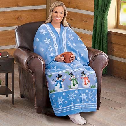 Snowman Fleece Cuddle Wrap-380375