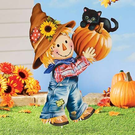 Scarecrow Pumpkin Stake-380418