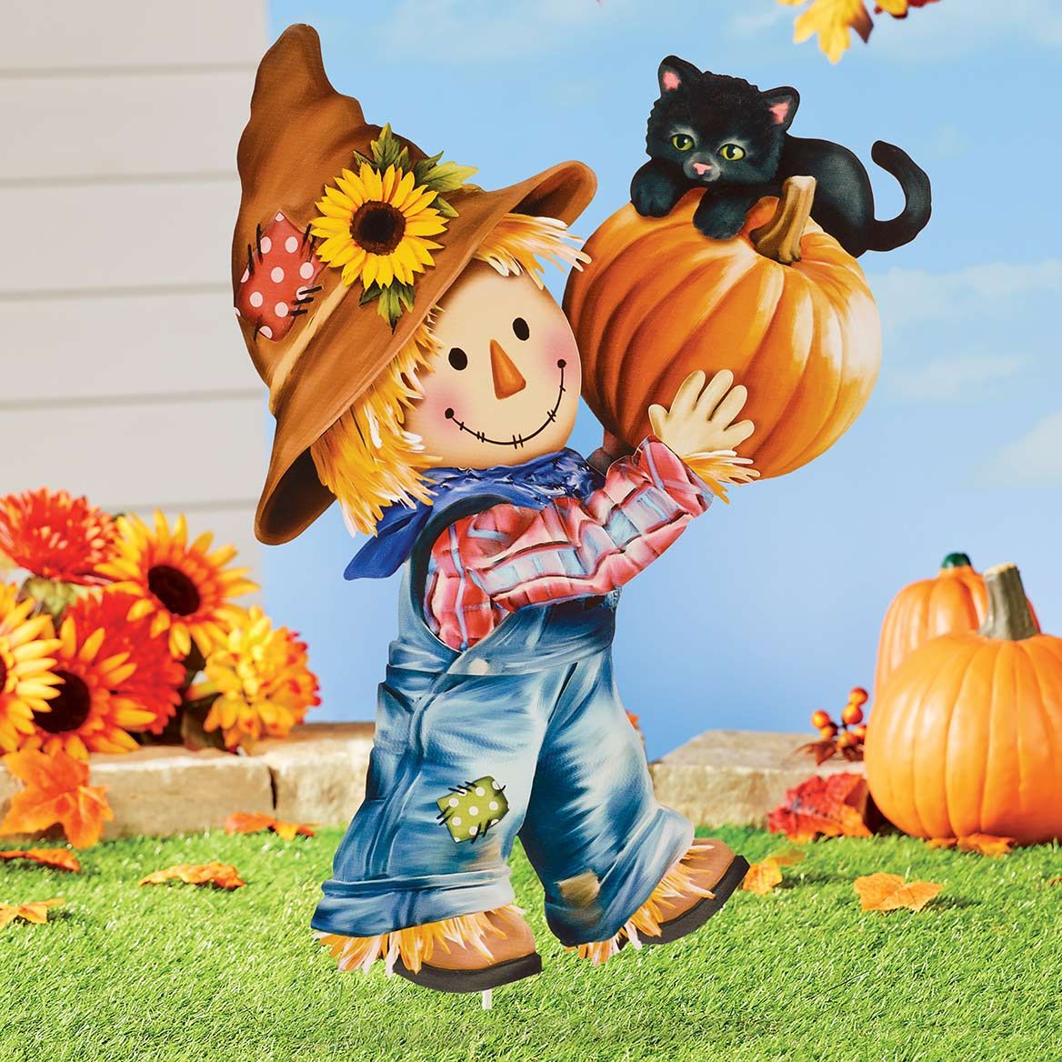Scarecrow Pumpkin Stake + '-' + 380418