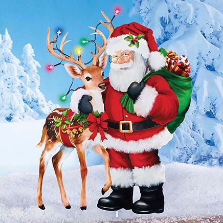 Lighted Santa Reindeer Stake-380421