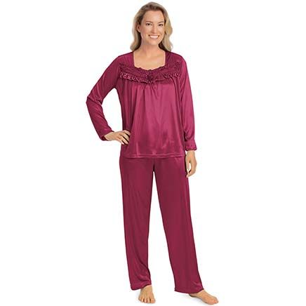 Silky Long-Sleeve Pajama Set-380449