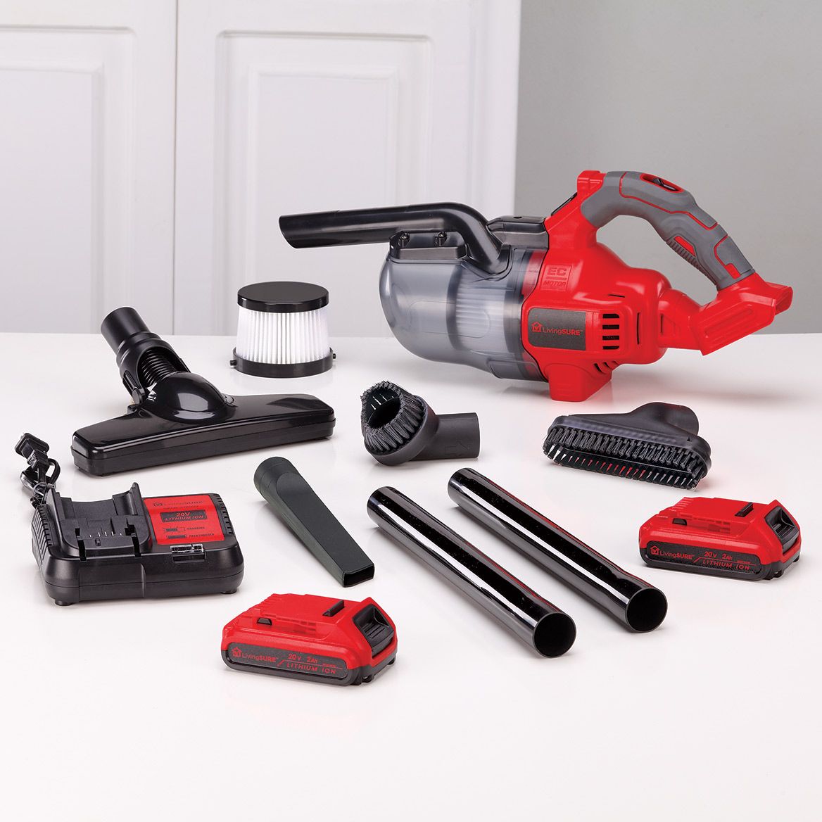 Cordless Handheld Vacuum, 2 Batteries and Charger Set By LivingSURE™ + '-' + 380517