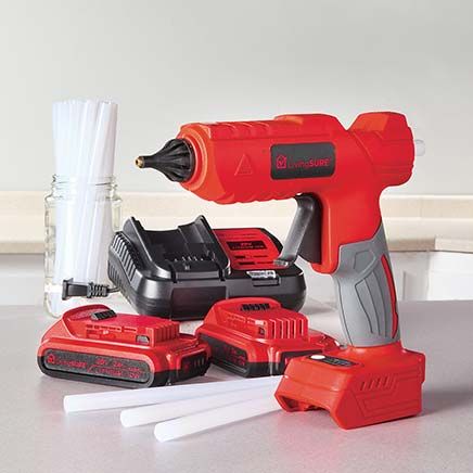 Cordless Glue Gun, 2 Batteries and Charger Set By LivingSURE™-380525