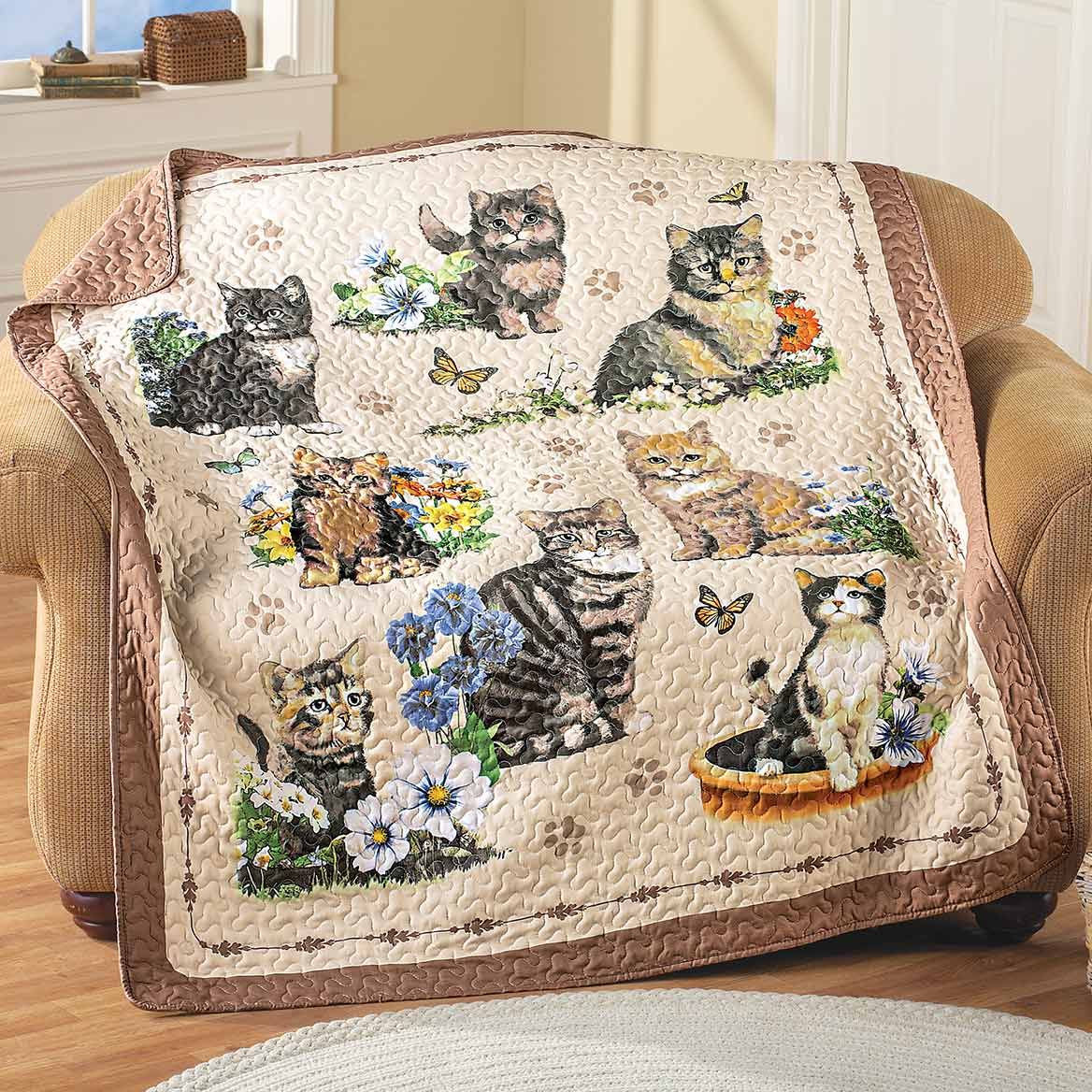 Quilted Cat Collage Throw + '-' + 380546