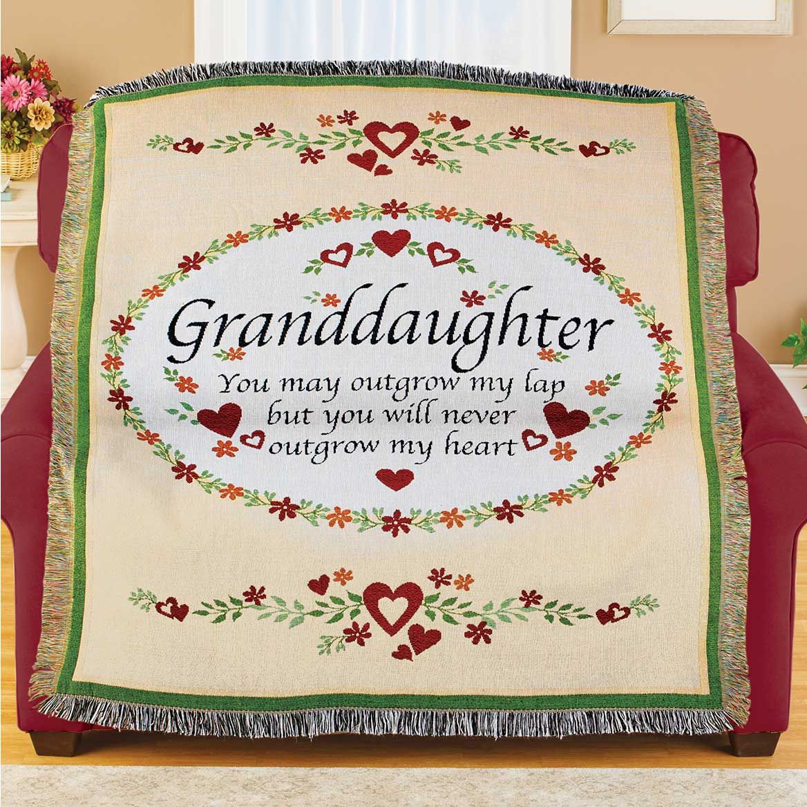 Granddaughter Heart Tapestry Throw Blanket + '-' + 380573