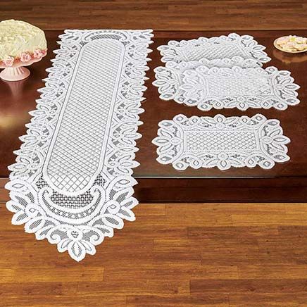View product details for 5-Piece Lace Table Linen Set