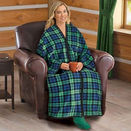 Plaid Fleece Cuddle Wrap-380603