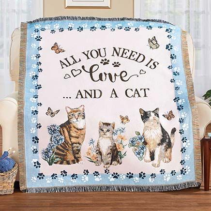 Love and a Cat Tapestry Throw-380631