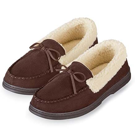 Men's Sherpa-Lined Slippers-380636