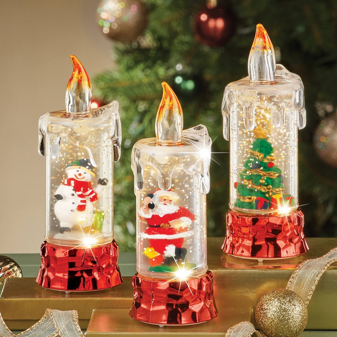 Lighted Christmas Candles, Set of 3 + '-' + 380642
