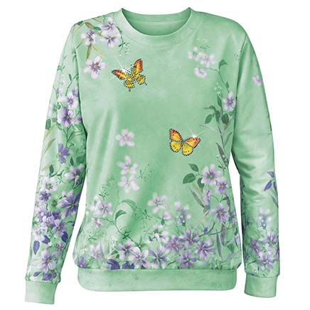 Butterfly Floral Sweatshirt-380645