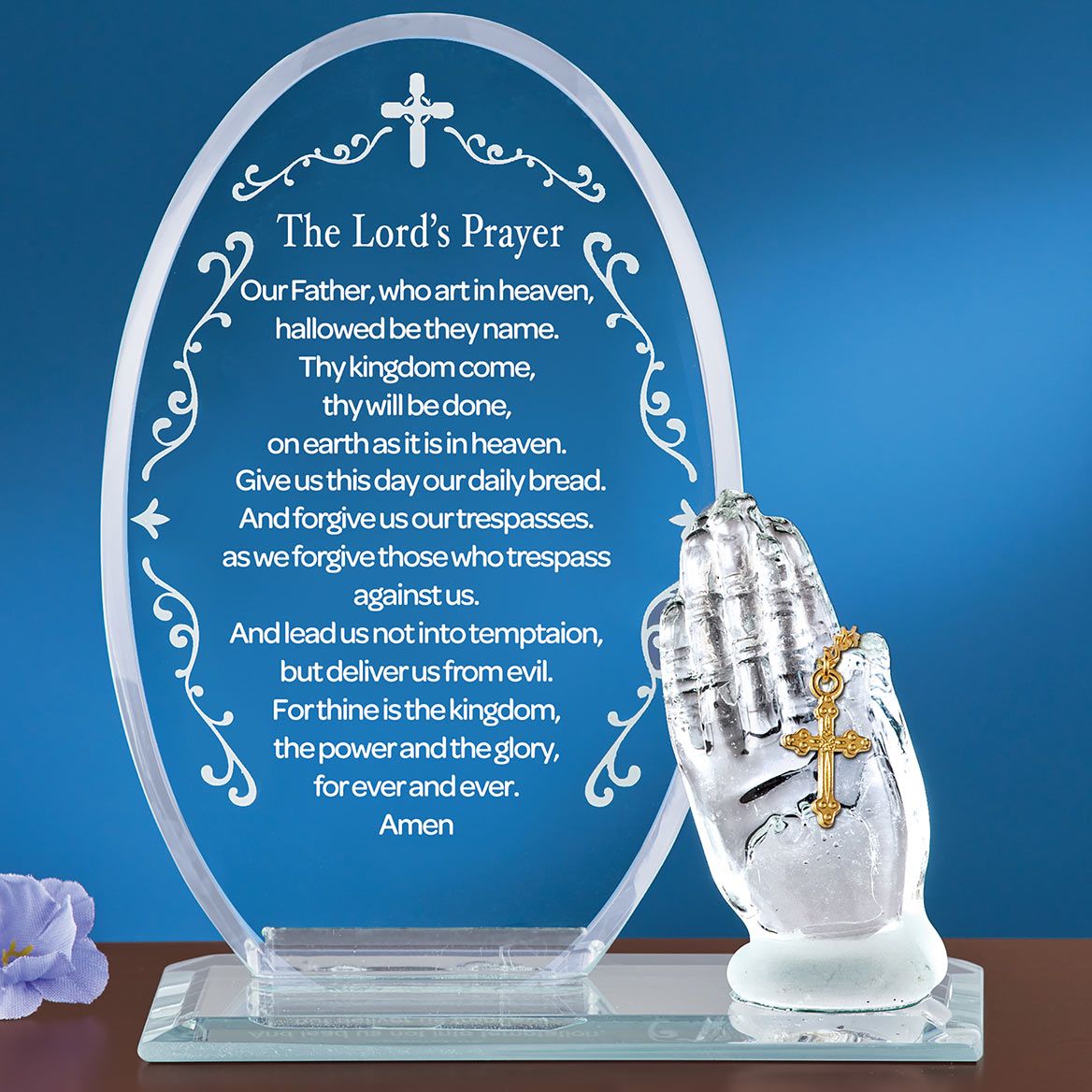 The Lord's Prayer Glass Tabletop Display + '-' + 380654