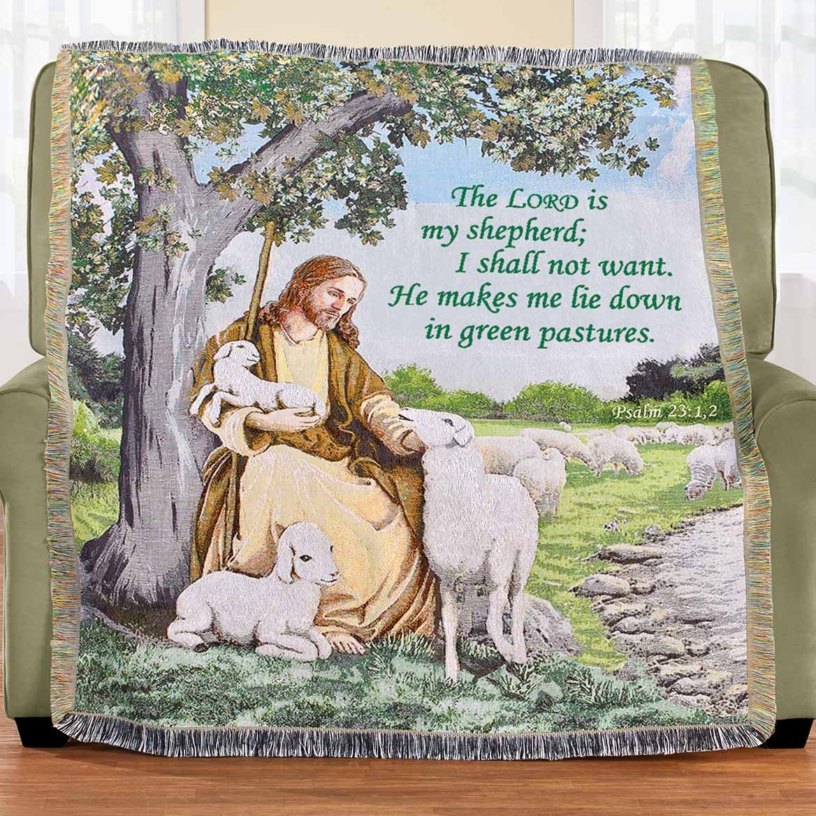 Lord Is My Shepherd Throw Blanket + '-' + 380655