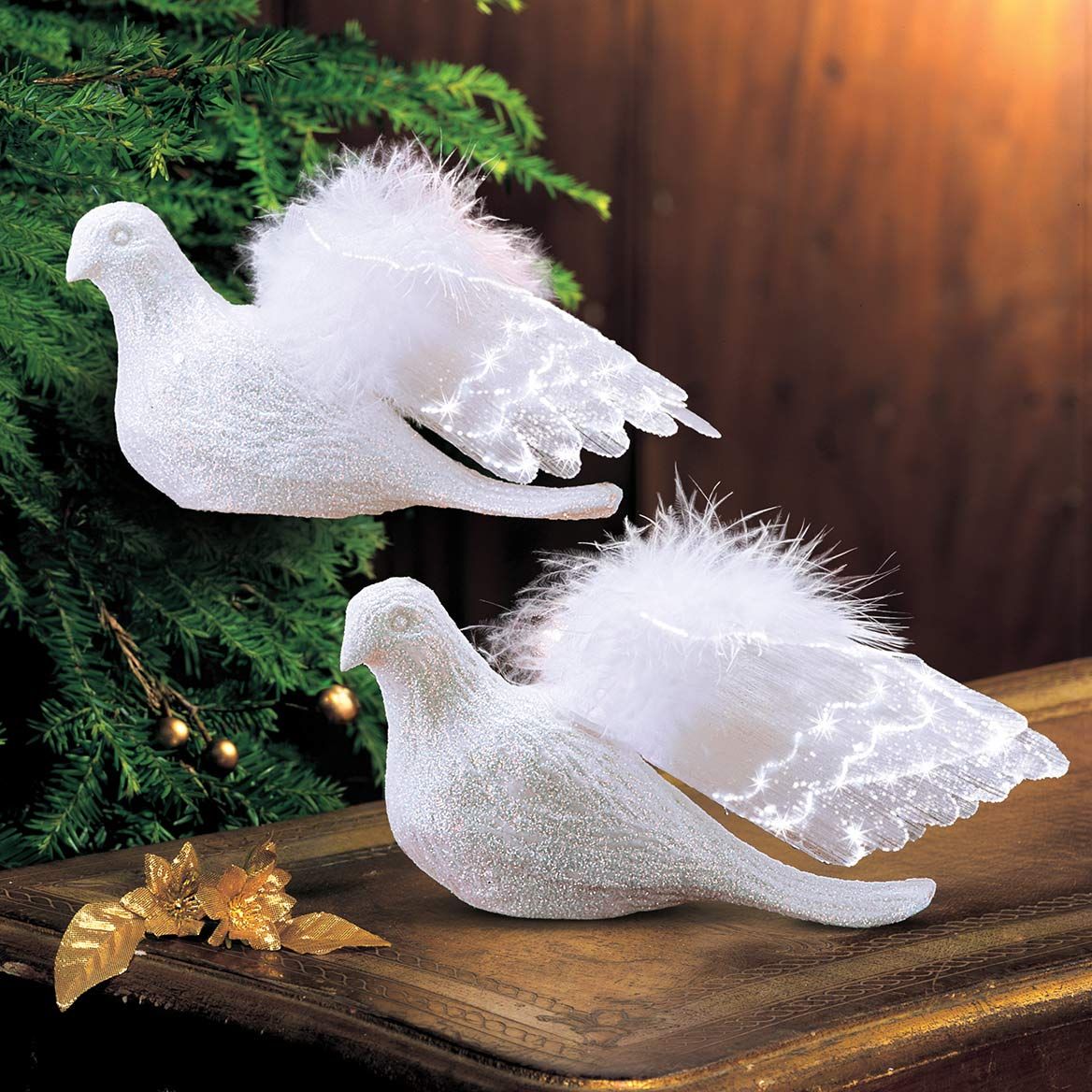 Fiber Optic Doves, Set of 2 + '-' + 380661