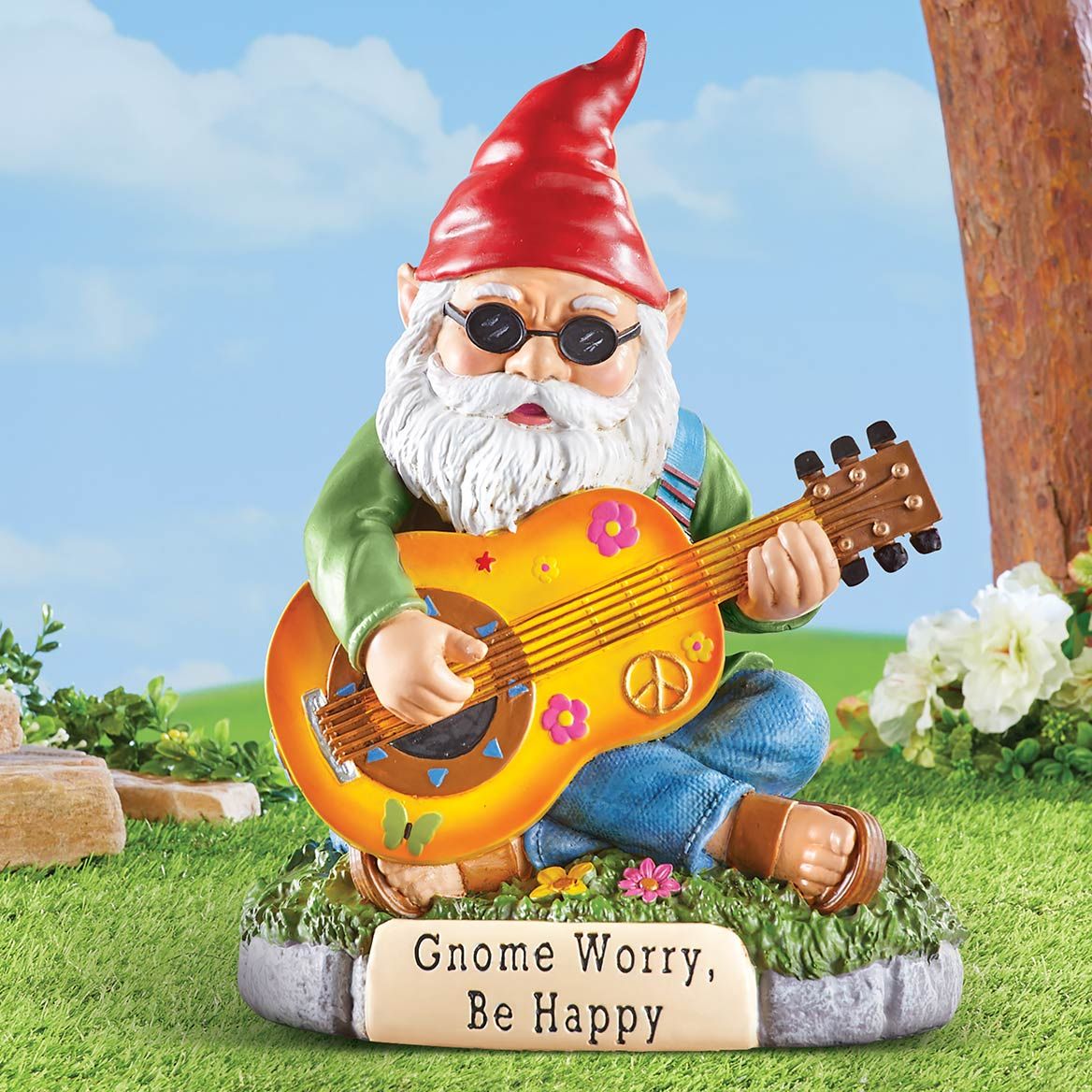 Gnome Worry Be Happy Statue + '-' + 380675