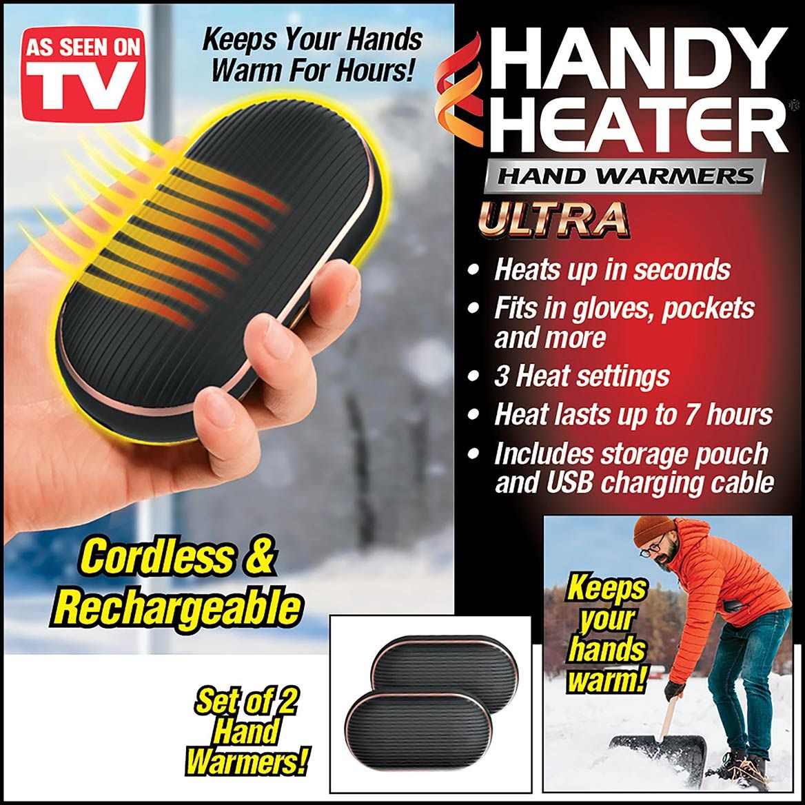 Handy Heater® Ultra Hand Warmers, Set of 2 + '-' + 380679