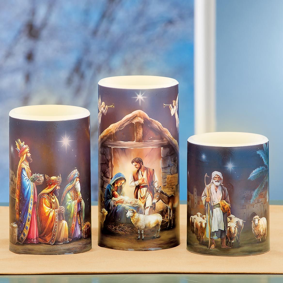 Nativity Candles, Set of 3 + '-' + 380686
