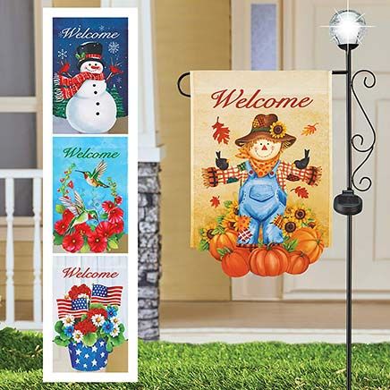 Seasonal Flags With Solar Lantern-380704