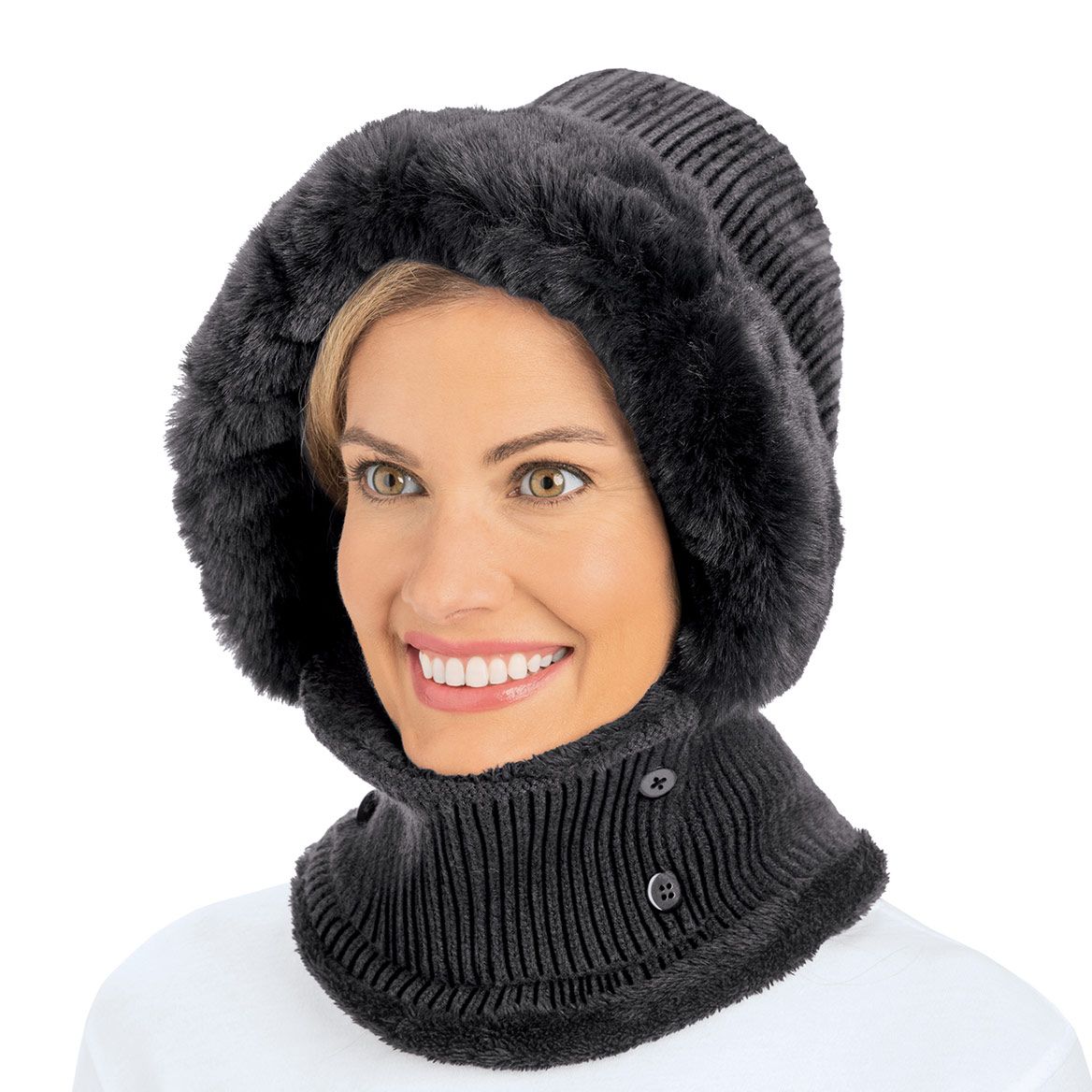 Warm Knit Hat With Face Mask + '-' + 380707
