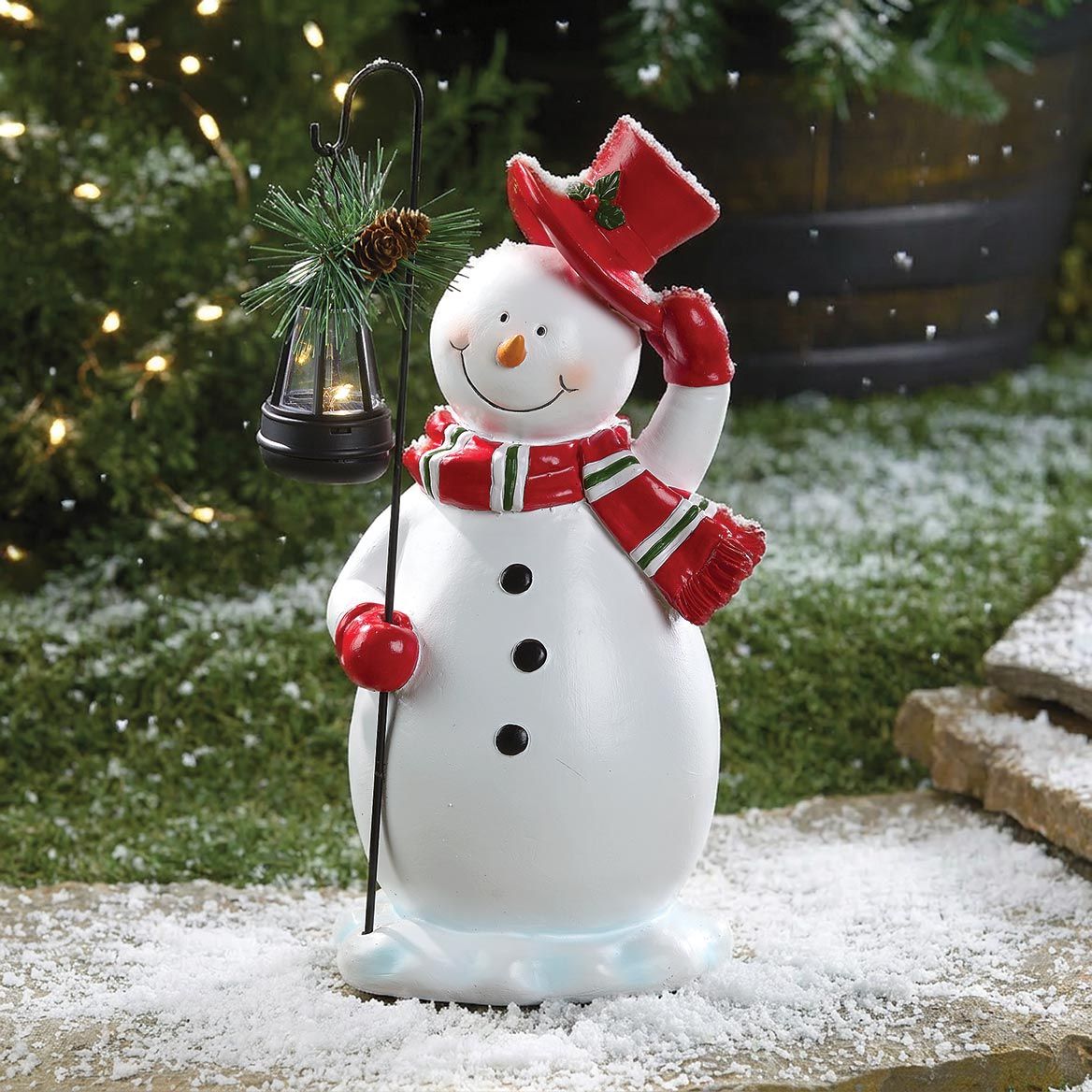 Solar Lantern Snowman By Holiday Peak™