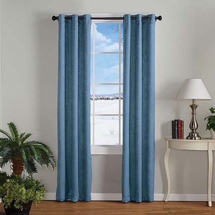 View product details for Crosshatch Textured Blackout Grommet Panel Pair