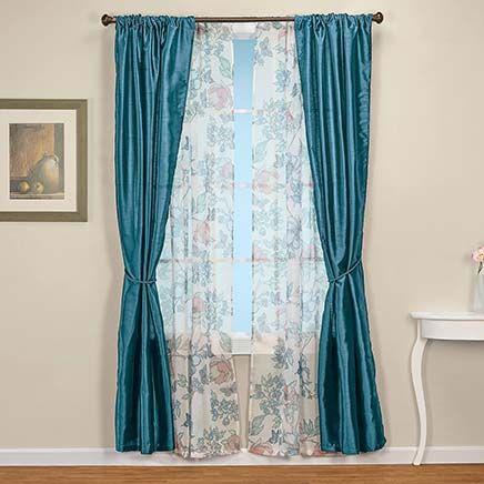 View product details for 6-Piece Lustrous Faux Silk Window Curtain Set