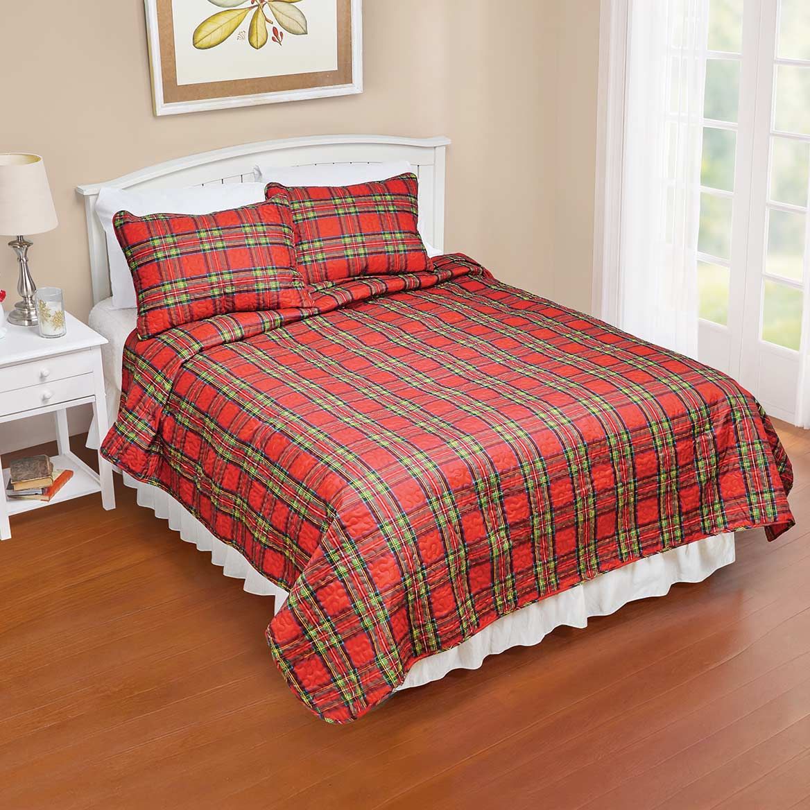 3-Piece Tarick Plaid Holiday Quilt Set