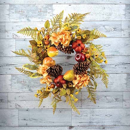 View product details for Hydrangea, Pear and Pomegranate Wreath By OakRidge™