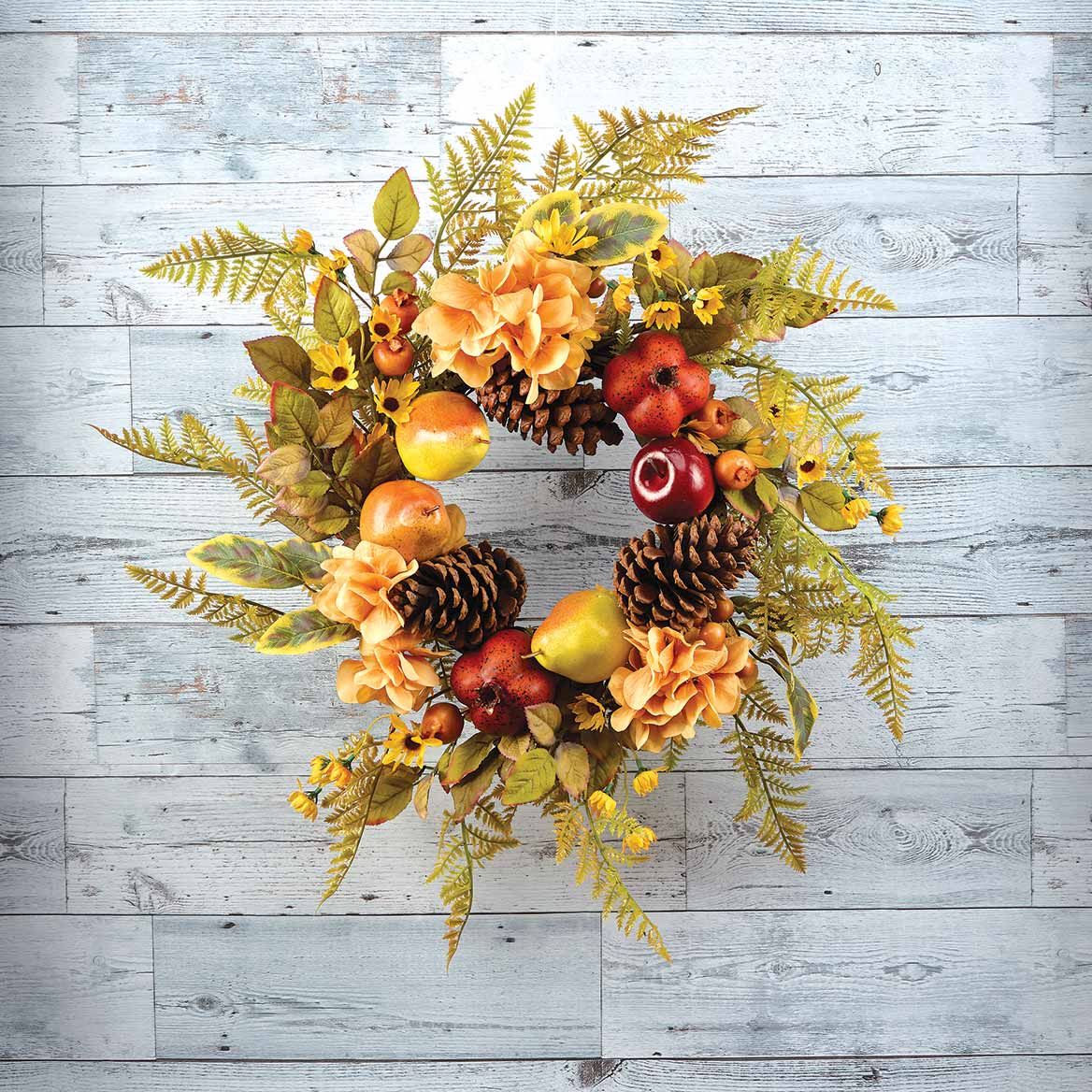 Hydrangea, Pear and Pomegranate Wreath By OakRidge™