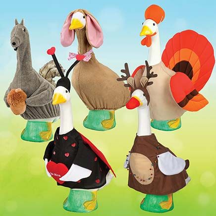 View product details for Gaggleville® All-Season Favorite Animals Large Goose Outfit Bundle