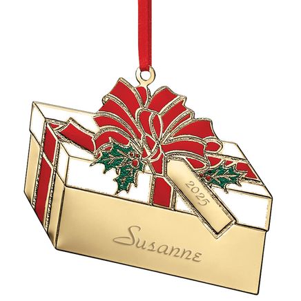 Personalized Brass Present Ornament-314158