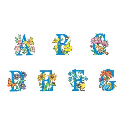 Personal Design Labels Floral Initial-333313