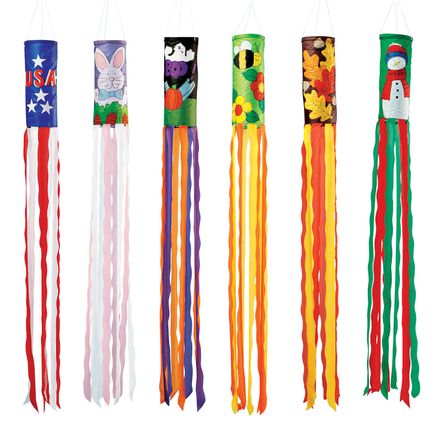 Holiday Windsocks, Set of 6-338067