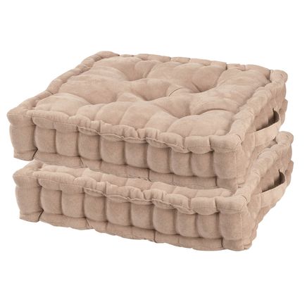 Natural Tufted Booster Cushion, Set of 2-365582