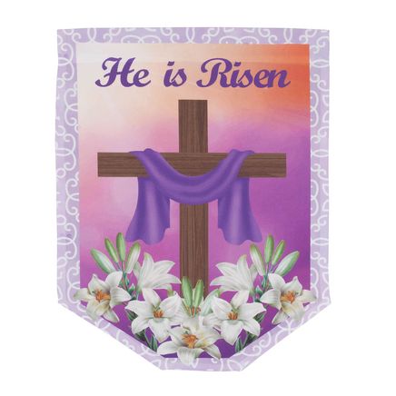 He Is Risen Garden Flag-366336